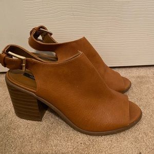 Peep toe block heels